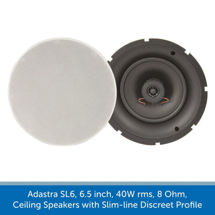 Adastra SL6 - 6.5 inch 40W In-Ceiling Speakers, 8 Ohms