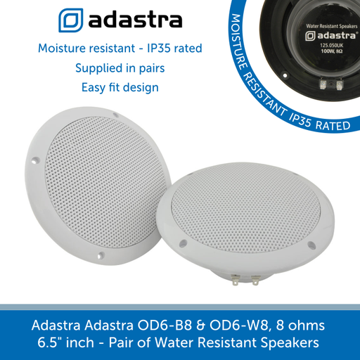 Adastra Adastra OD6-B8 & OD6-W8, 8 ohms 6.5" inch and come in a pair