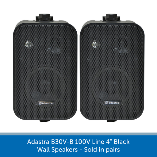 Adastra B30V-B 100V Line 4" Black Wall Speakers