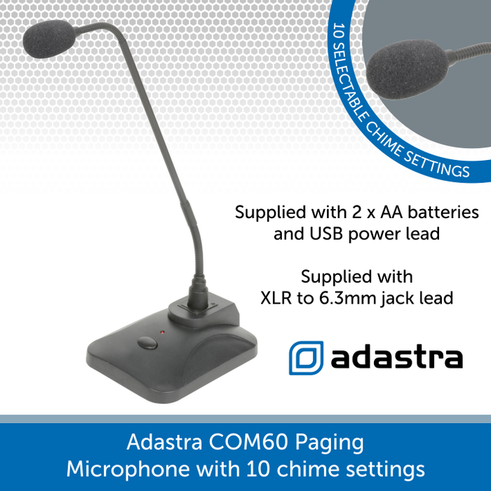 Adastra COM60 Paging Microphone with 10 chime settings