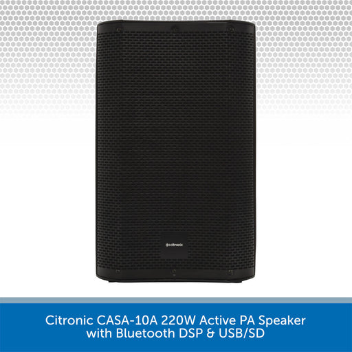 Citronic CASA-10A 220W Active PA Speaker with Bluetooth DSP & USB/SD