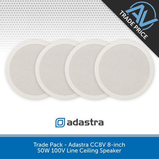 Trade Pack - Adastra CC8V 8-inch 50W 100V Line Ceiling Speaker