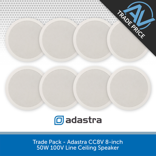 Trade Pack - Adastra CC8V 8-inch 50W 100V Line Ceiling Speaker