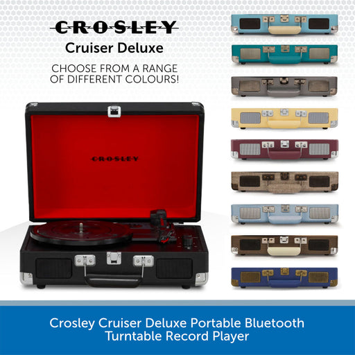 Crosley Cruiser Deluxe Portable Bluetooth Turntable Record Player