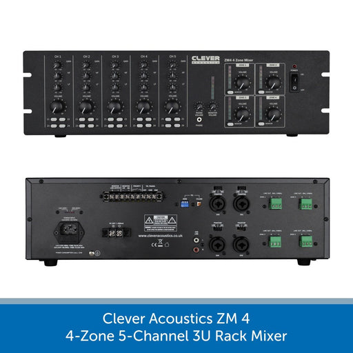 Clever Acoustics ZM 4 4-Zone 5-Channel 3U Rack Mixer
