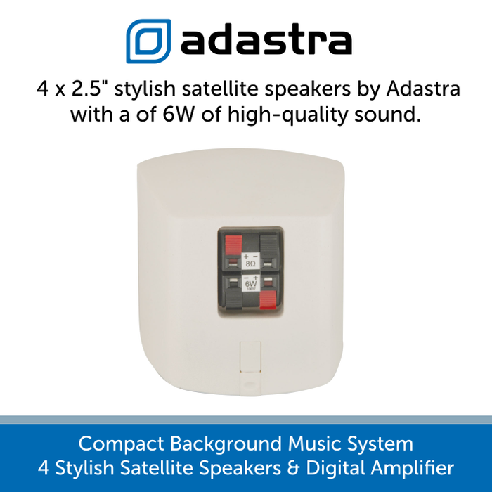 Showing the back of the Adastra satellite speaker