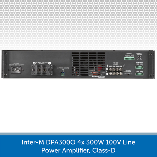 Inter-M DPA300Q 4x 300W 100V Line Power Amplifier, Class-D