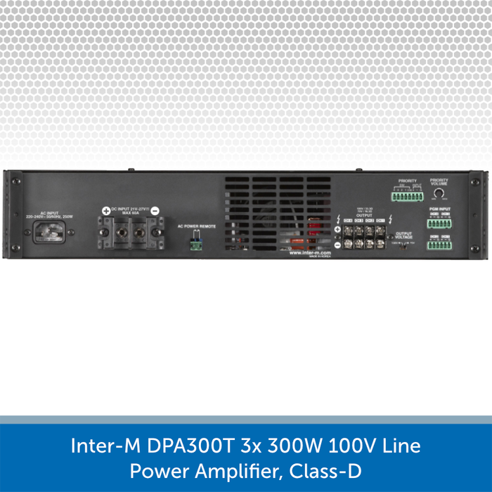 Inter-M DPA300T 3x 300W 100V Line Power Amplifier, Class-D