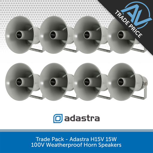 Trade Pack - Adastra H15V 15W 100V Weatherproof Horn Speakers