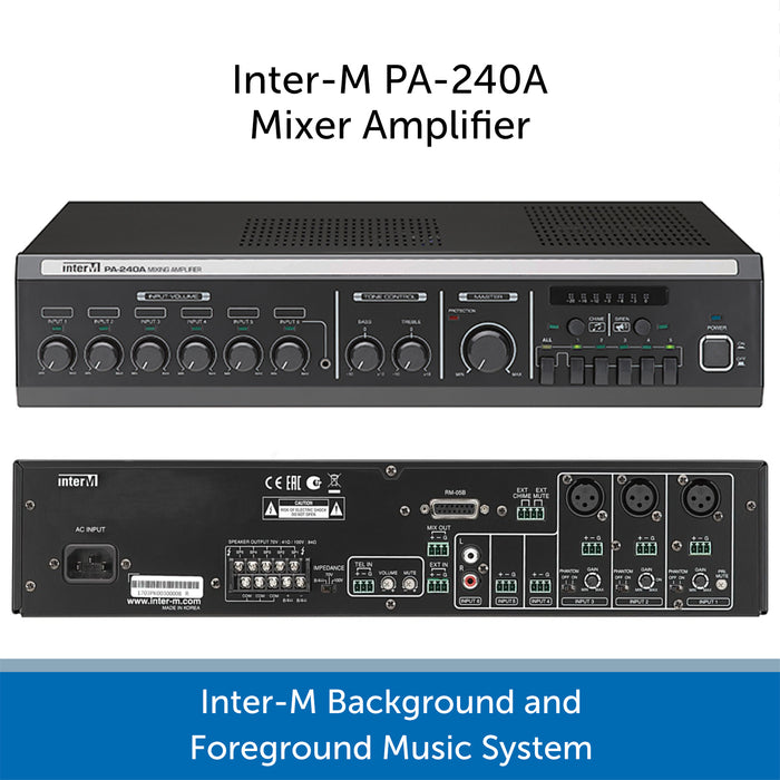 Inter-M Background and Foreground Music System - PA-240A Amp Connections