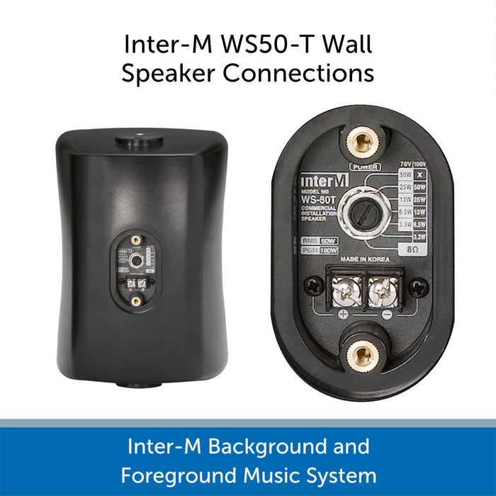 Inter-M Background and Foreground Music System - SW50T Speaker Connections