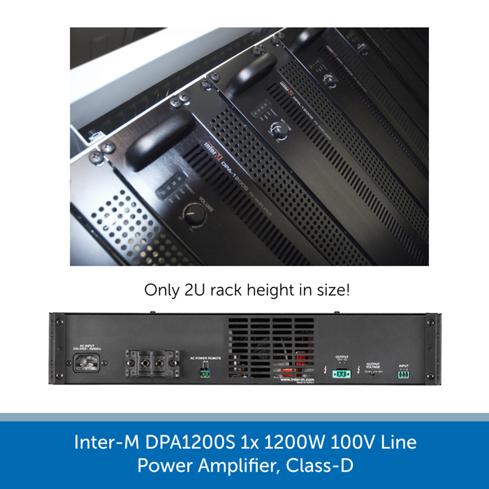 U2 rack mounts for the Inter-M DPA1200S 1x 1200W 100V Line Power Amplifier, Class-D