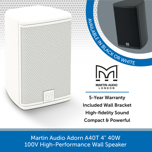 Martin Audio Adorn A40T 4" 40W 100V-Line High-Performance Wall Speaker