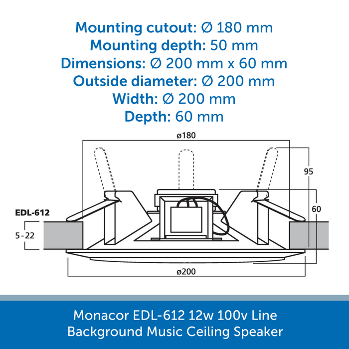 Showing the size of a Monacor EDL-612 Speaker