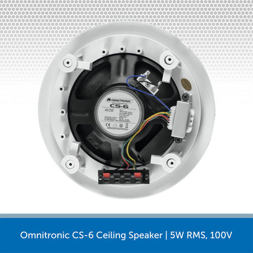 Omnitronic CS-6 Ceiling Speaker | 5W RMS, 100V