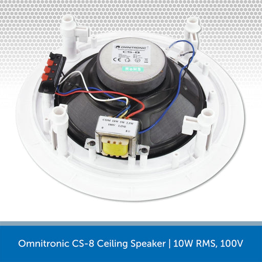 Omnitronic CS-8 Ceiling Speaker | 10W RMS, 100V