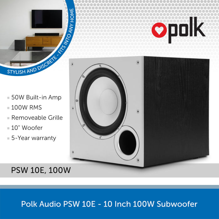 Polk Audio PSW 10E - 10 Inch 100W Subwoofer