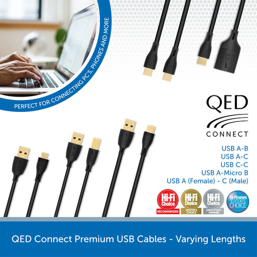 QED Connect Premium USB Cables - Varying Lengths