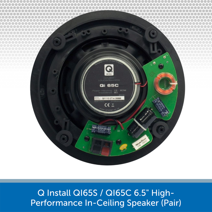 Q Install QI65S / QI65C 6.5" High-Performance In-Ceiling Speaker (Pair)