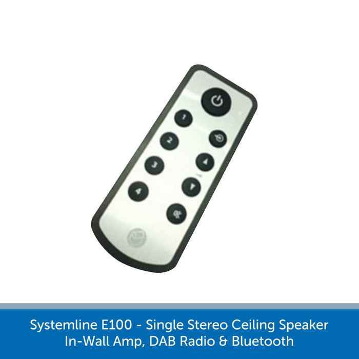 Systemline E100 - Wetroom IPX4 Single Stereo In-Ceiling Speaker System, DAB Radio & Bluetooth