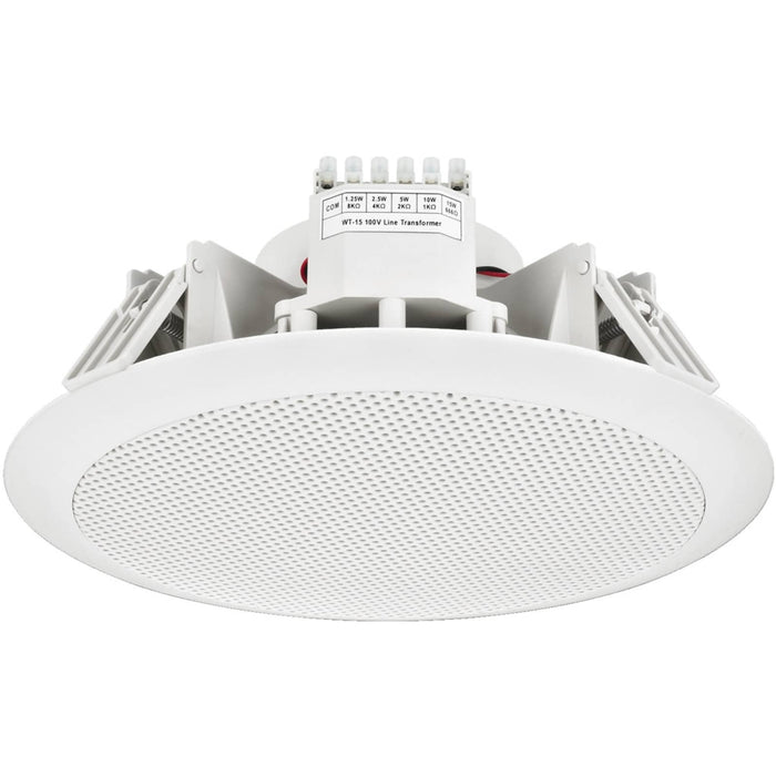 Monacor EDL-158, 8 inch IP65 Rated In-Ceiling Speaker for Spa's, Wetrooms & Bathrooms - White