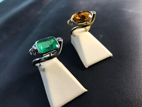 Custom Jewlery Washington DC Dupont Circle Engagement Ring Emerald