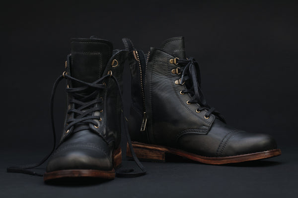 Black leather boots for men - CAPITA boots and shoes