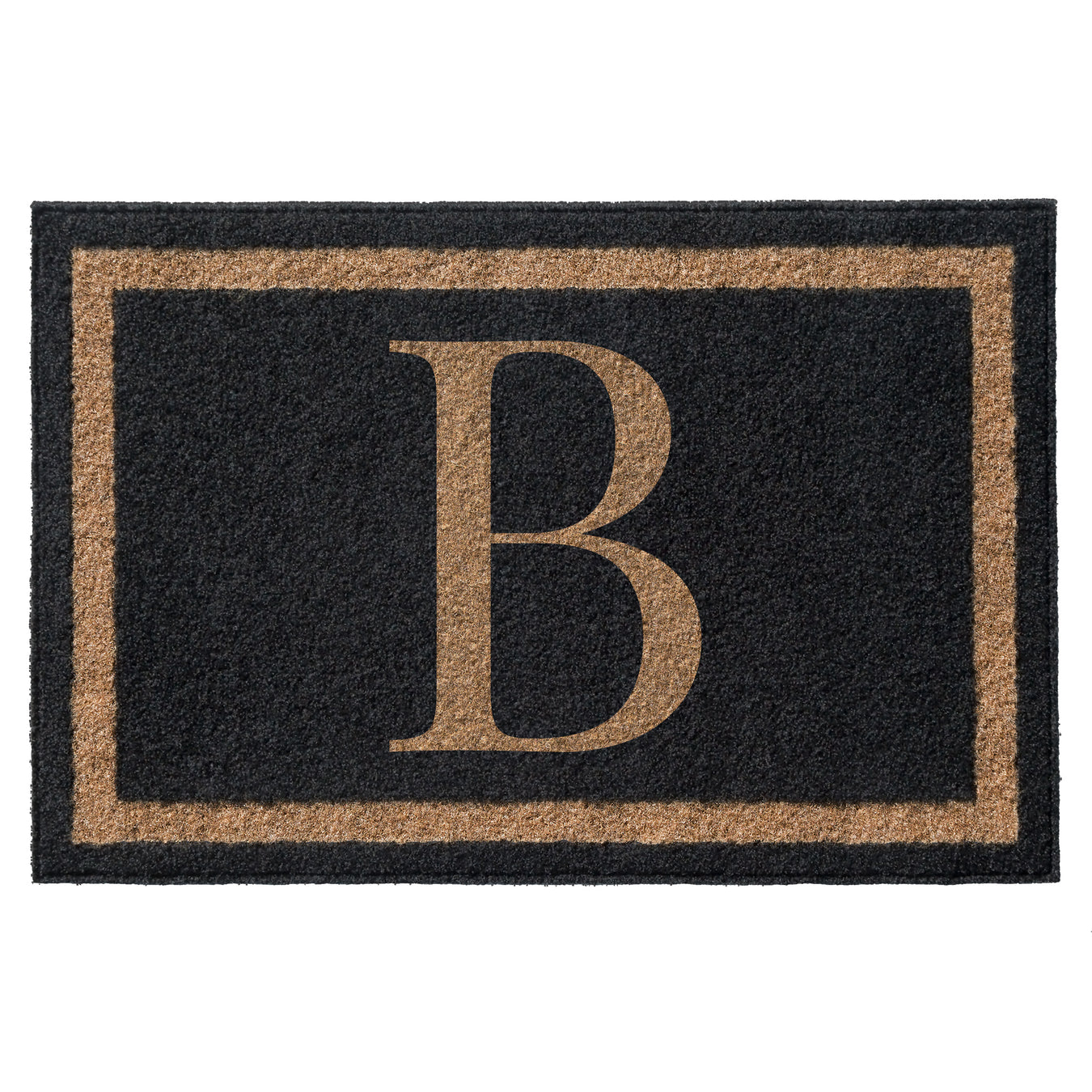 Infinity Custom Mats™ All-Weather Personalized Door Mat - STYLE: FARMHOUSE MONOGRAM COLOR:BLACK