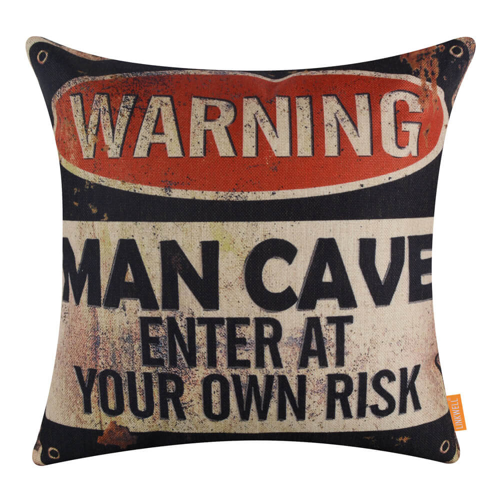 Enter At Your Own Risk Man Cave Pillow Cover Linkwell Linkwell