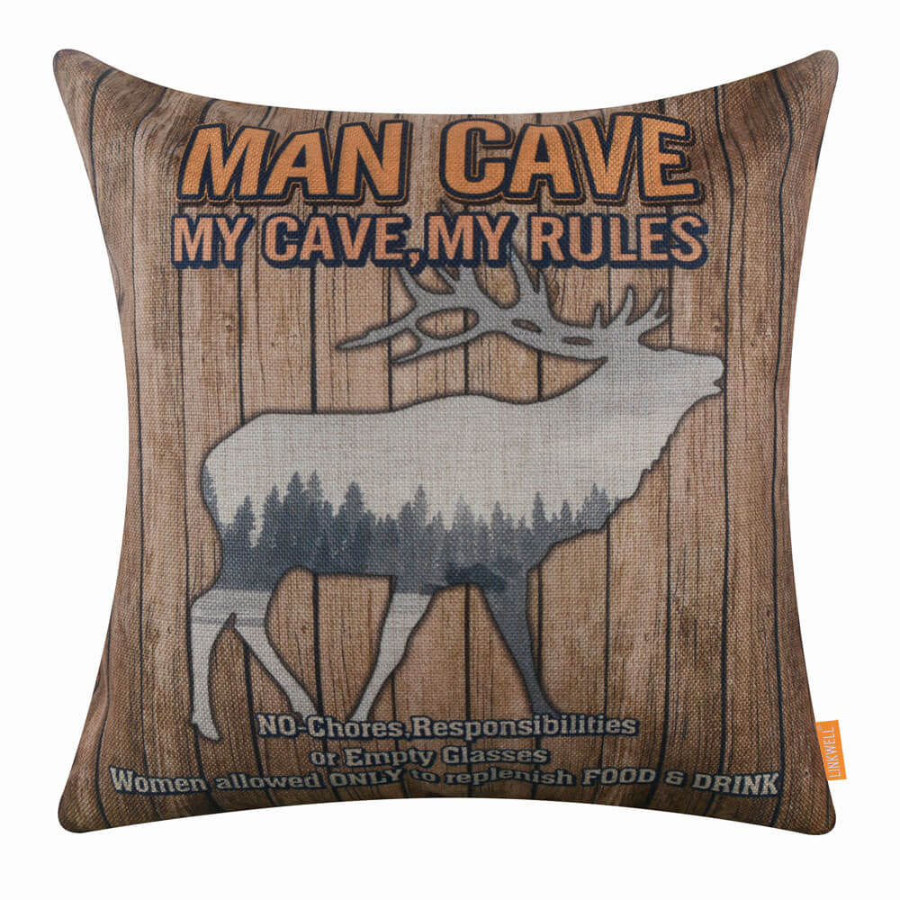 Warning Man Cave Pillow Cover Linkwell Linkwell Home Decor