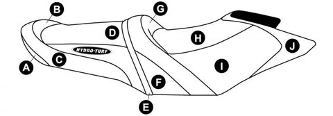 Sea Doo GTR 215 / GTI SE 130 / GTI SE 155 / GTI Ltd 155 '12-16 Hydro Turf Seat Cover