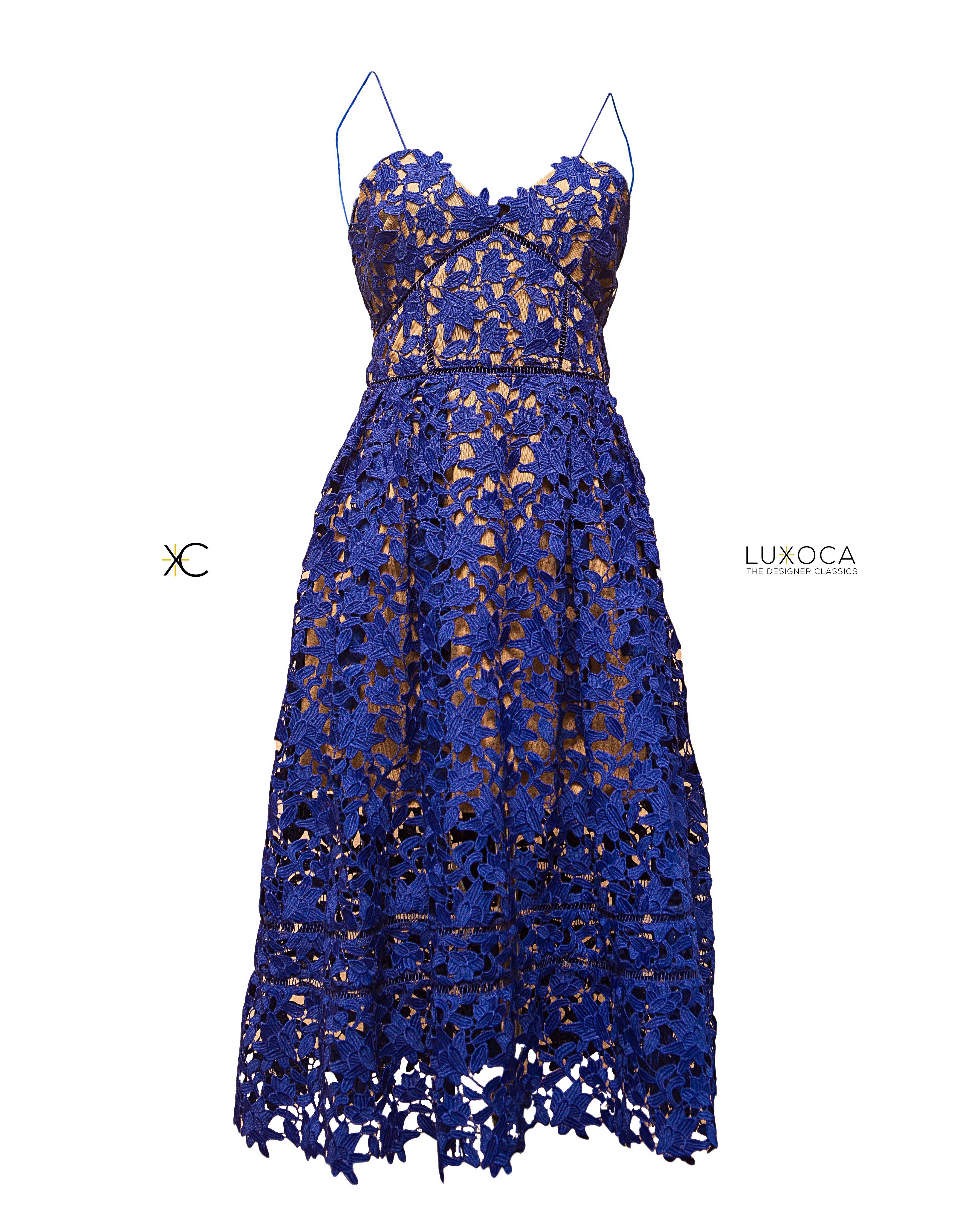 NWT Self Portrait Azaelea Dress in Cobalt Blue UK 14