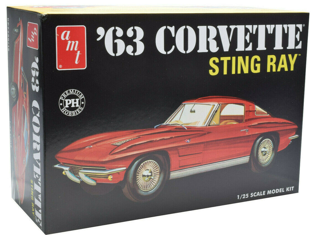 Premium Hobbies 1963 Corvette Sting Ray 1:25 Plastic Model Car Kit CP7728 AMT 