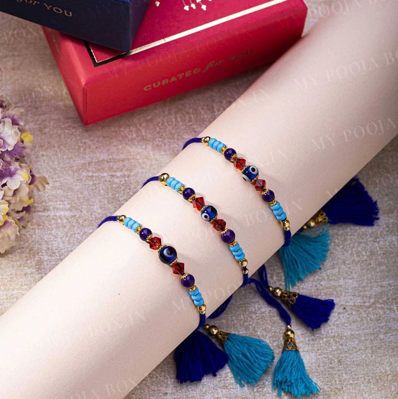 Evil Eye Bright Blue Protection Rakhi