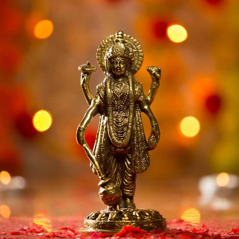 Buy Vishnu Ji Brass Idol Online in India 