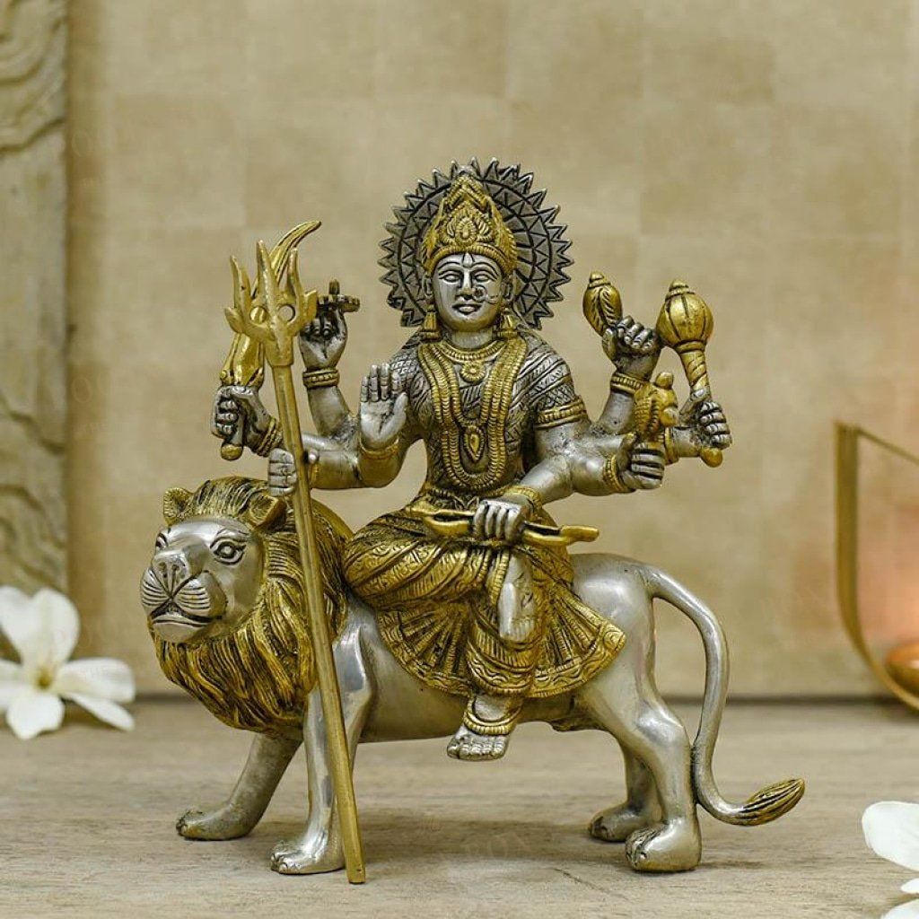 Buy Holy Maa Durga Brass Idol Online in India - Mypoojabox.in