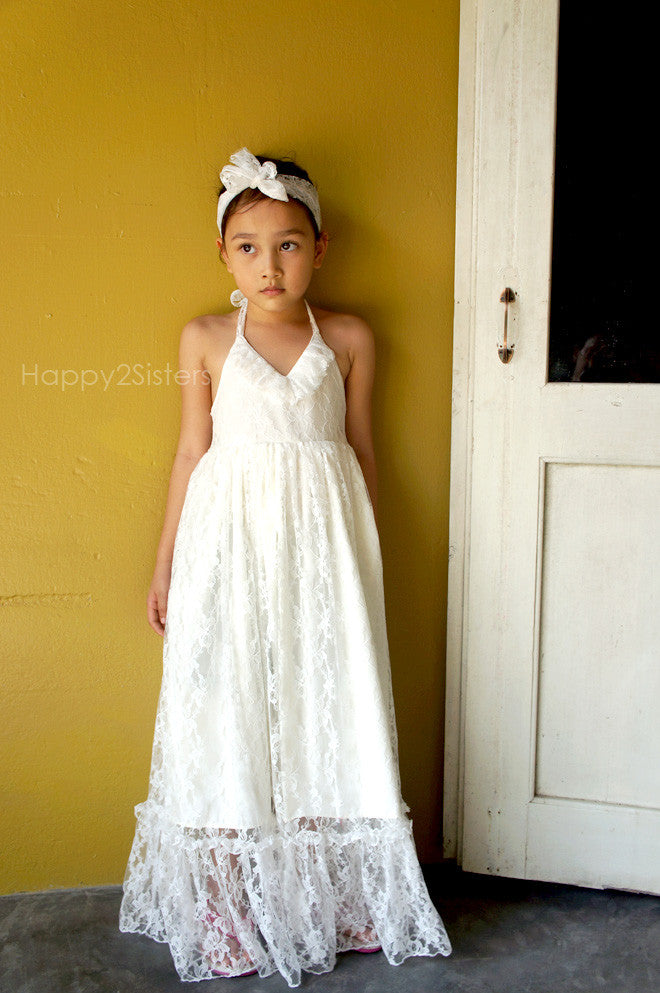 Girl lace maxi flower girl dress Lace 