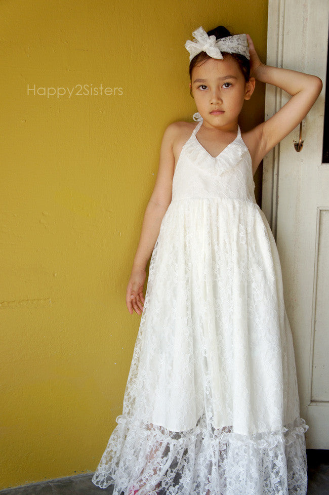 girls lace bridesmaid dress