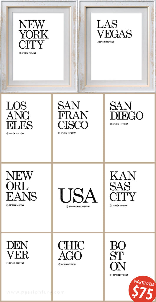 Printable set of USA Cities available for download
