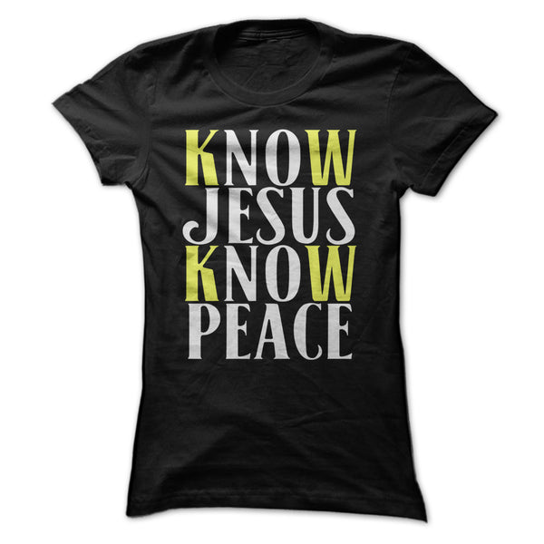 Jesus Peace Tee in Yellow and White Text image