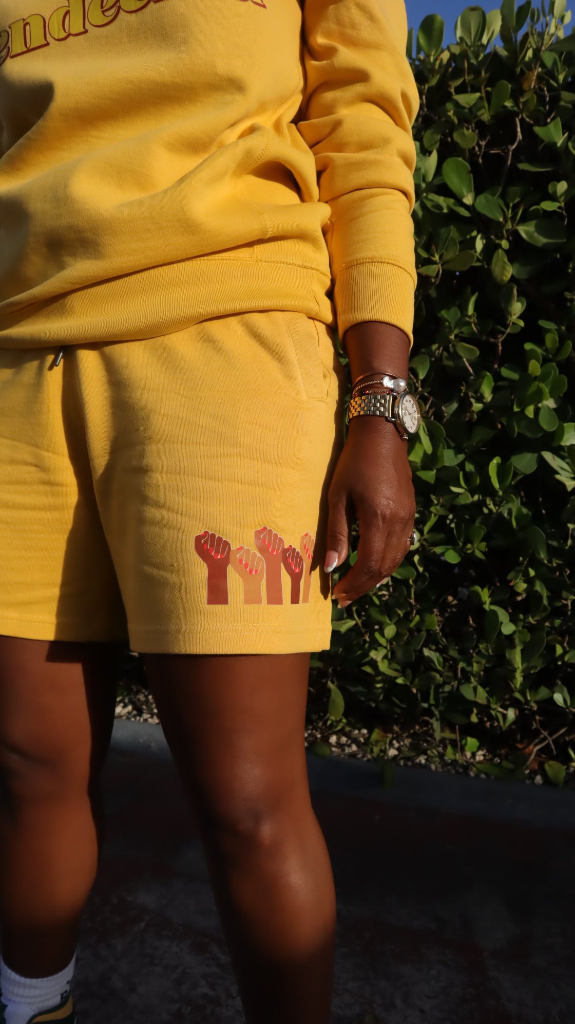Negra Power Supima® Cotton Shorts in Mustard