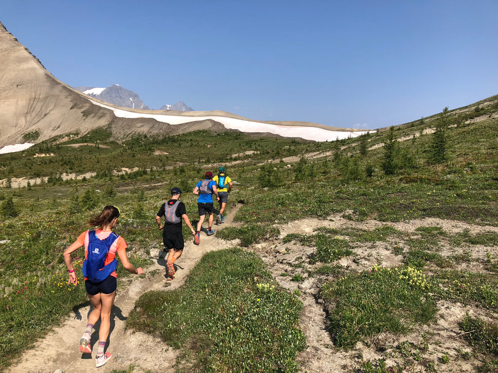 running the Rockwall - Numa Pass in the background