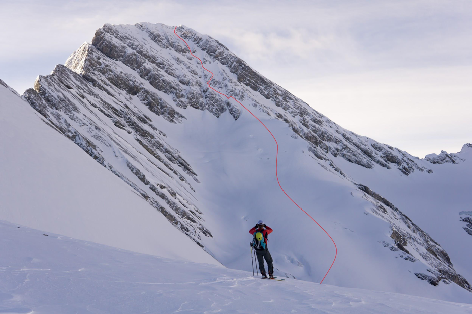 Skiing NW Face Direct Mt Sir Douglas Kananaskis