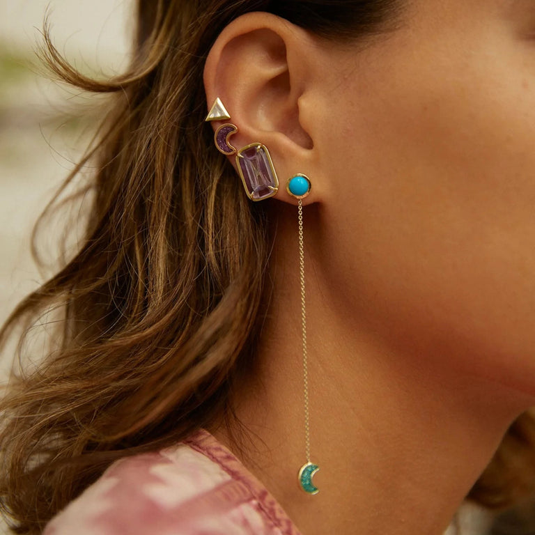 Sticker Chain Earring – Yellow Gold Sticker Chain Earring – Yellow Gold
