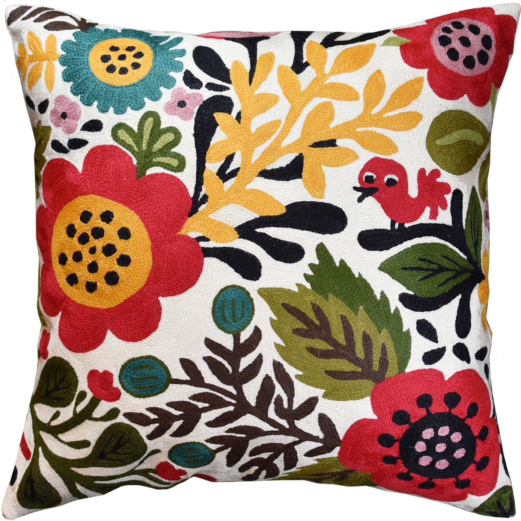 Flower Floral Birds Square Home Decor Throw Pillow Case Sofa Waist Cushion Cover 
