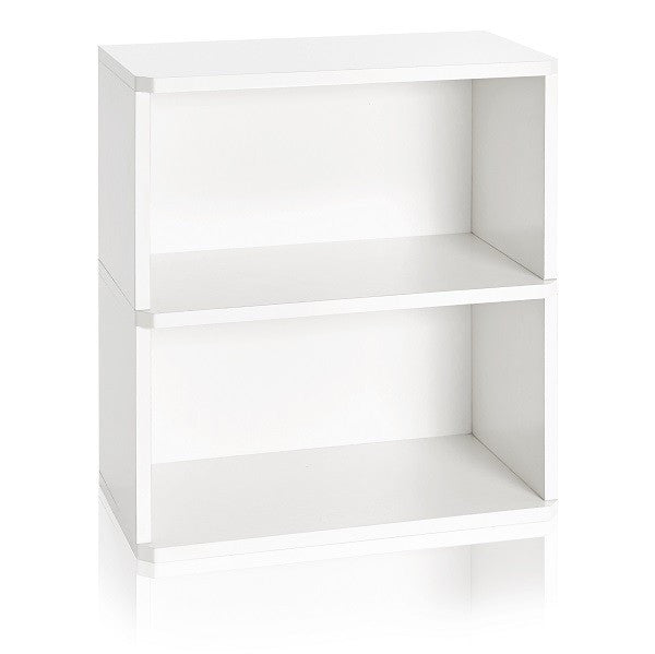 2 Shelf White Bookcase Eco Friendly Way Basics