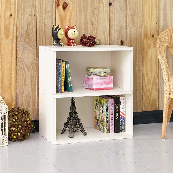 2 Shelf White Bookcase Eco Friendly Way Basics