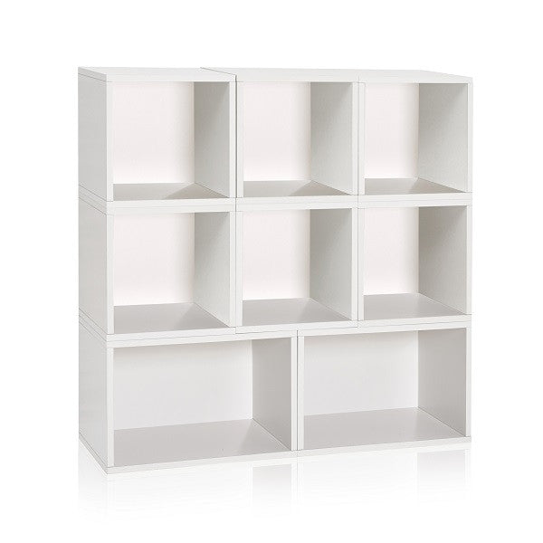 White Stackable Modular Cubby Organizer And Bookcase Way Basics