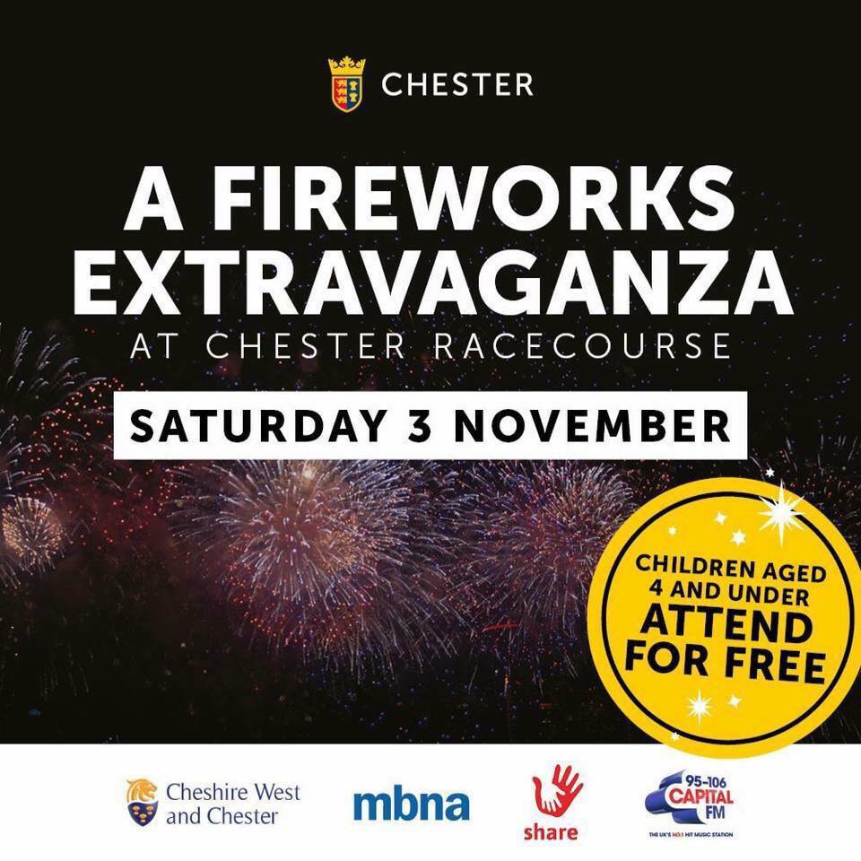 Chester Racecourse Fireworks Tickets available from the Share Shop Che