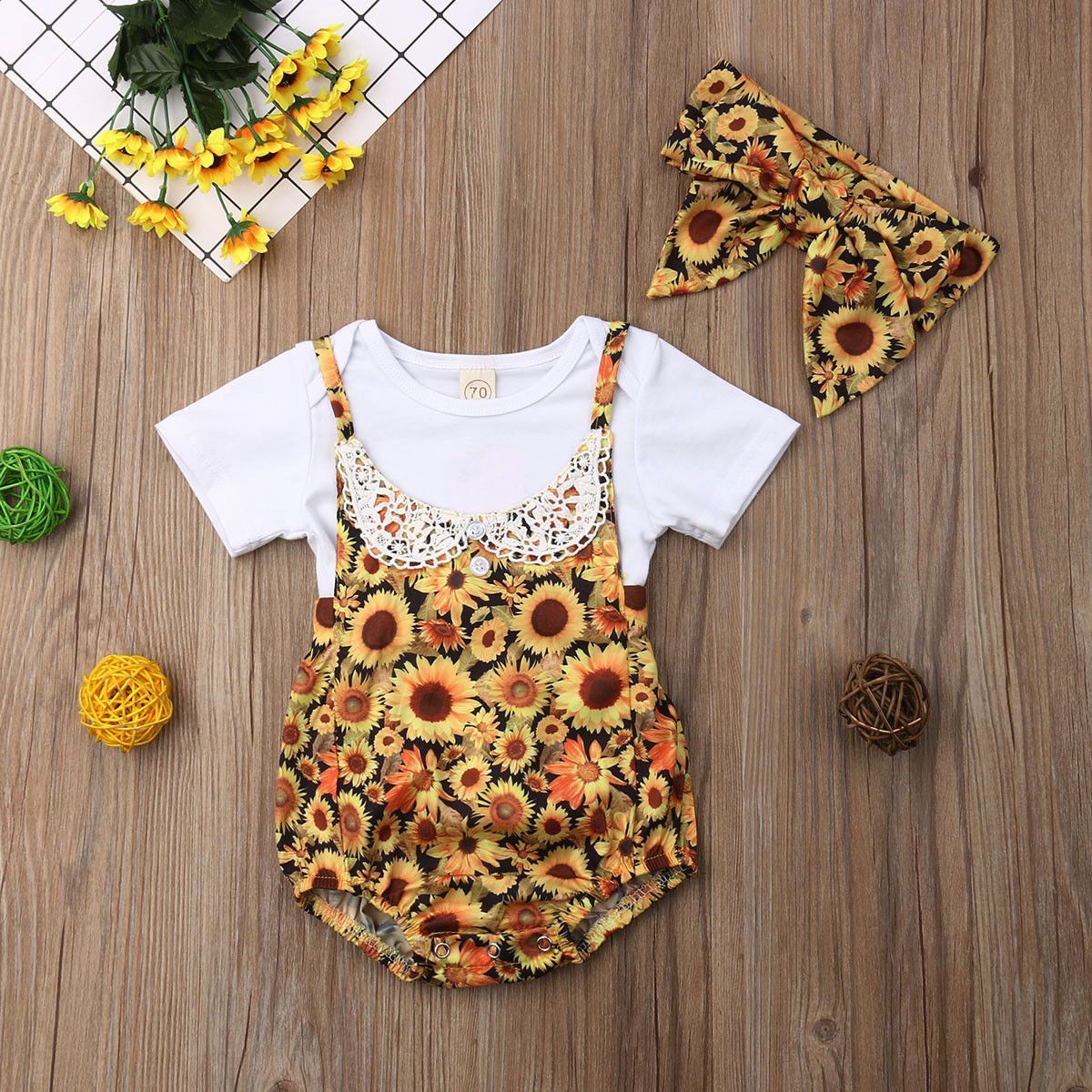 sunflower baby outfit